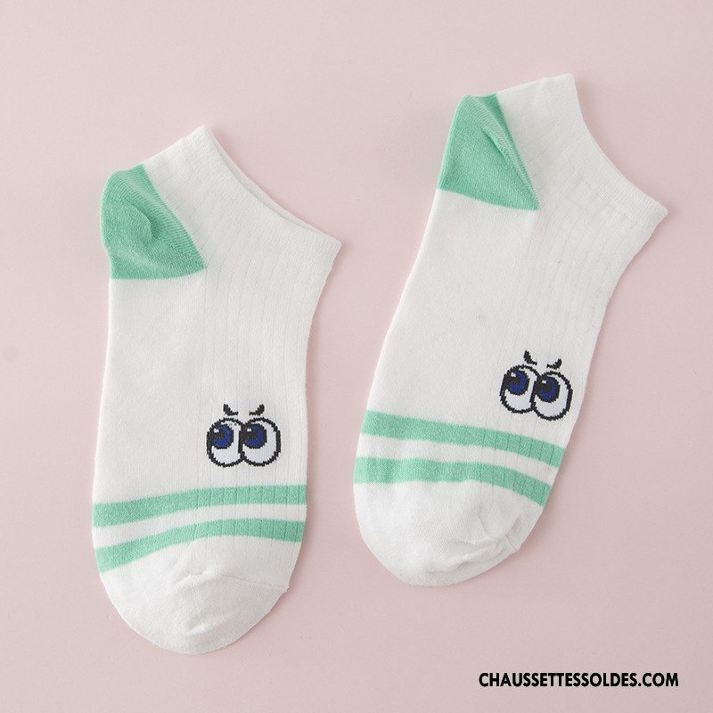 Chaussette Basse Femme Chaussette Basse Coupée Dessin Animé Créatif Dame 100% Coton Le Nouveau Blanc Clair