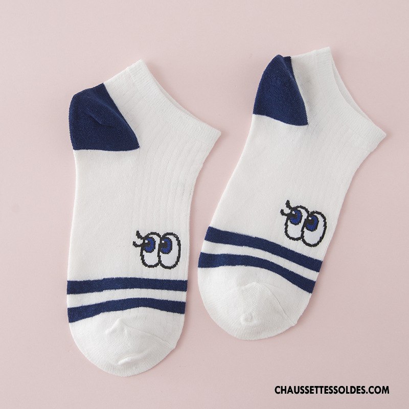 Chaussette Basse Femme Chaussette Basse Coupée Dessin Animé Créatif Dame 100% Coton Le Nouveau Blanc Clair