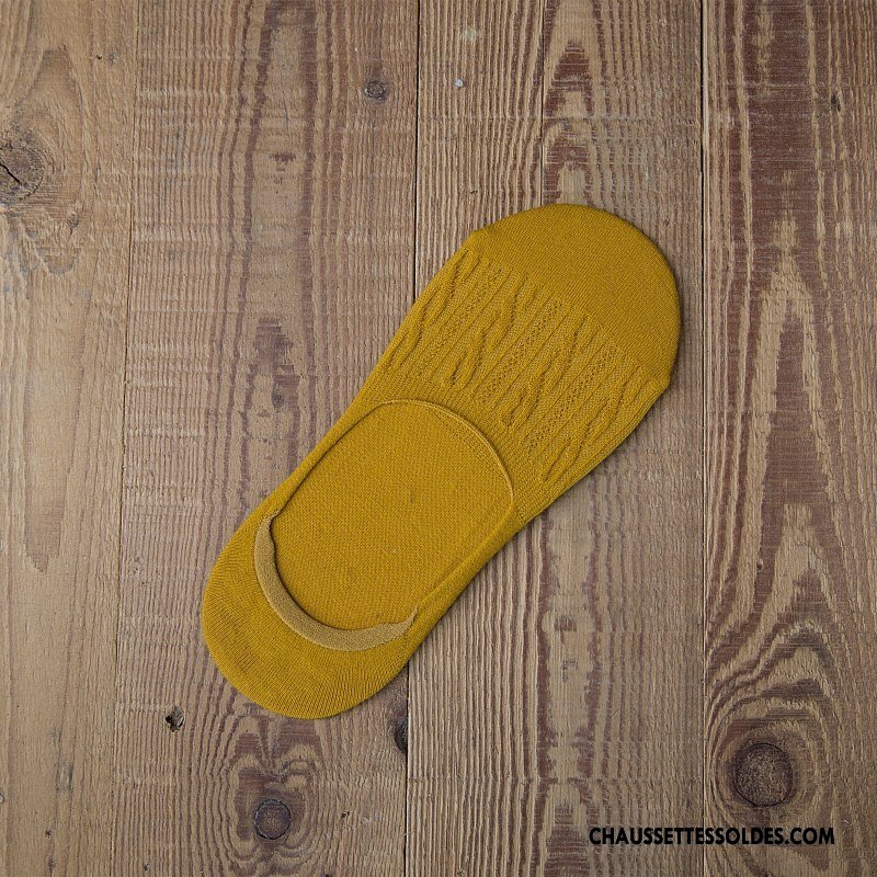 Chaussette Basse Femme Chaussette Basse Coupée Fleurs Le Nouveau Été Printemps Dame Pure Jaune