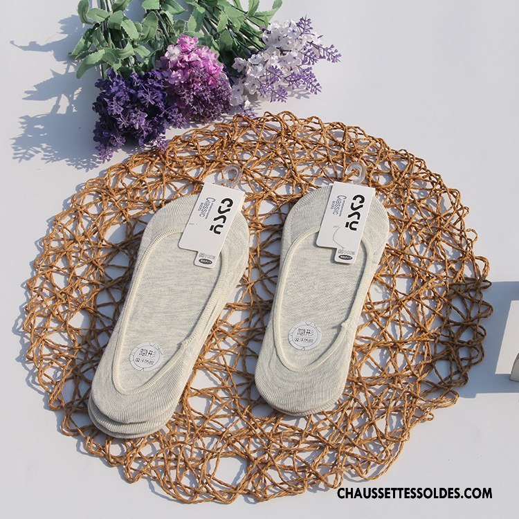 Chaussette Basse Femme Chaussette Basse Coupée Le Nouveau Chaussettes En Coton Petit Dame Silicone Blanc Clair