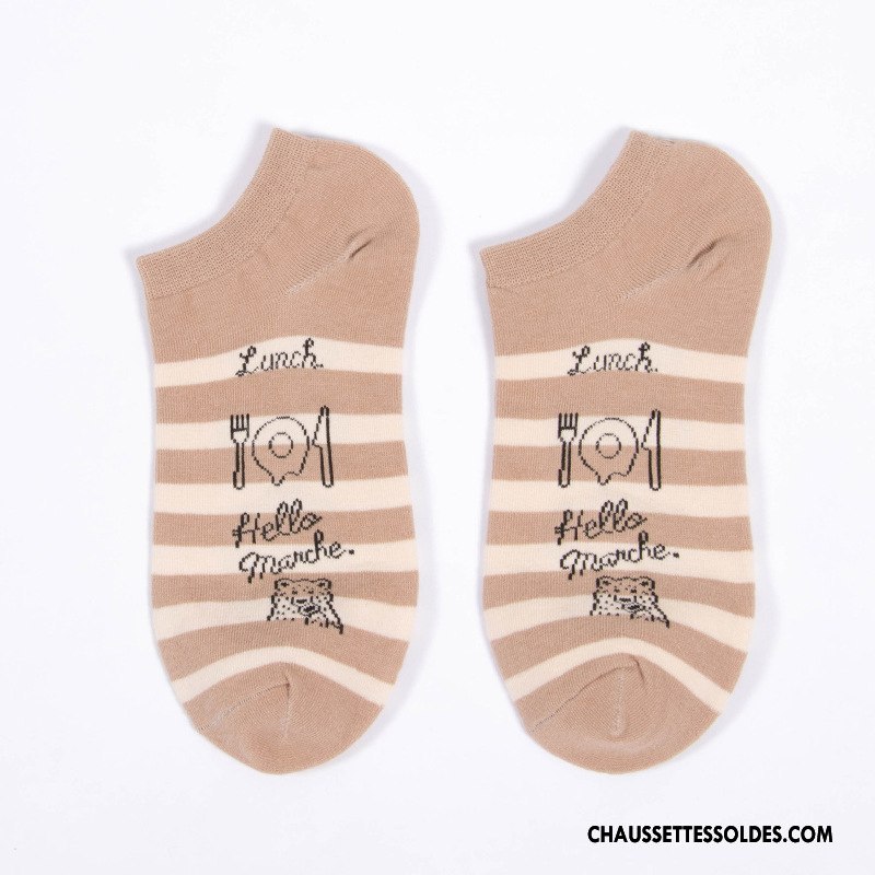 Chaussette Basse Femme Chaussette Basse Coupée Le Nouveau Coton Marron / Brun
