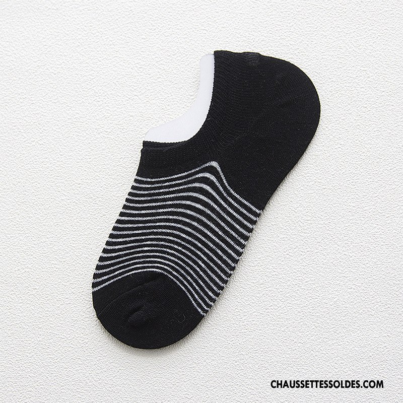 Chaussette Basse Femme Chaussette Basse Coupée Le Nouveau Invisible Printemps Rayé Dame Vert