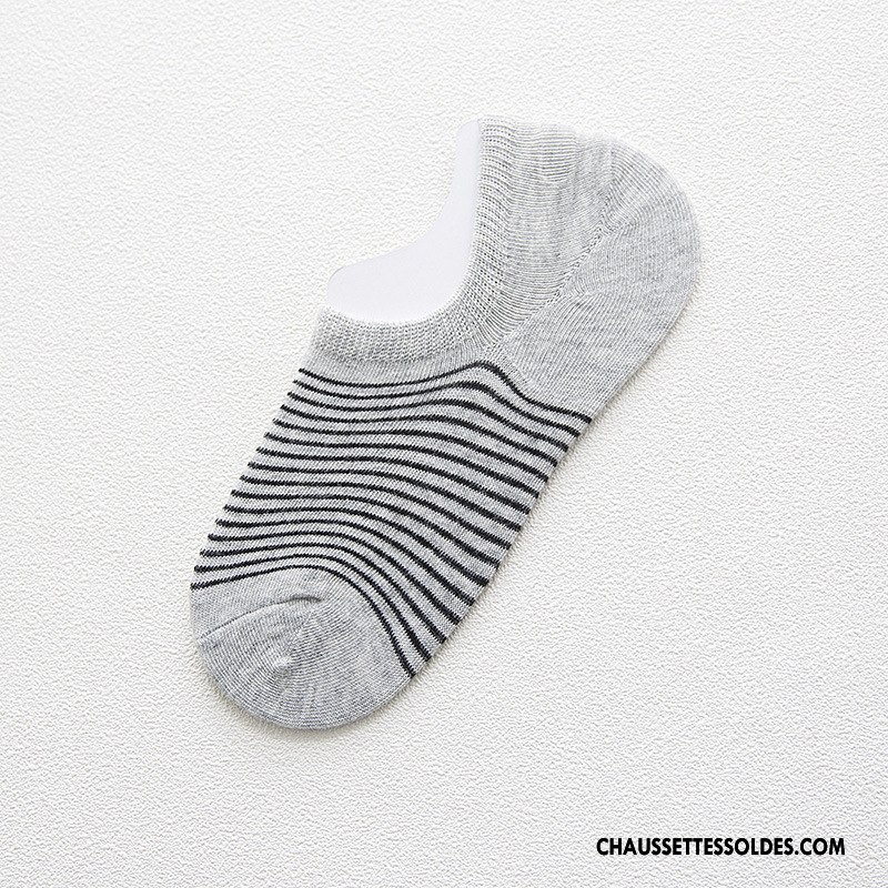 Chaussette Basse Femme Chaussette Basse Coupée Le Nouveau Invisible Printemps Rayé Dame Vert