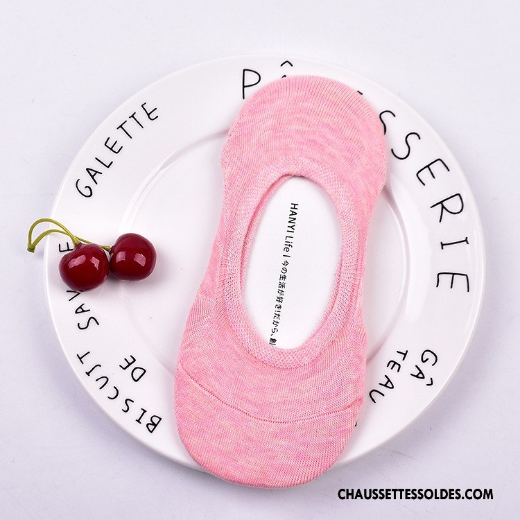 Chaussette Basse Femme Chaussette Basse Coupée Le Nouveau Mode Tous Les Assortis Invisible Été Couleurs De Bonbons Rose