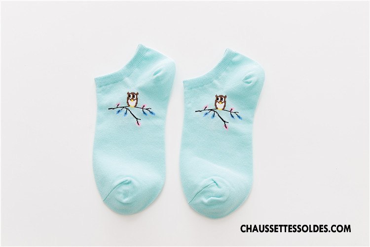 Chaussette Basse Femme Chaussette Basse Coupée Nouveau Le Nouveau L'automne Simple Hiver Bleu Clair