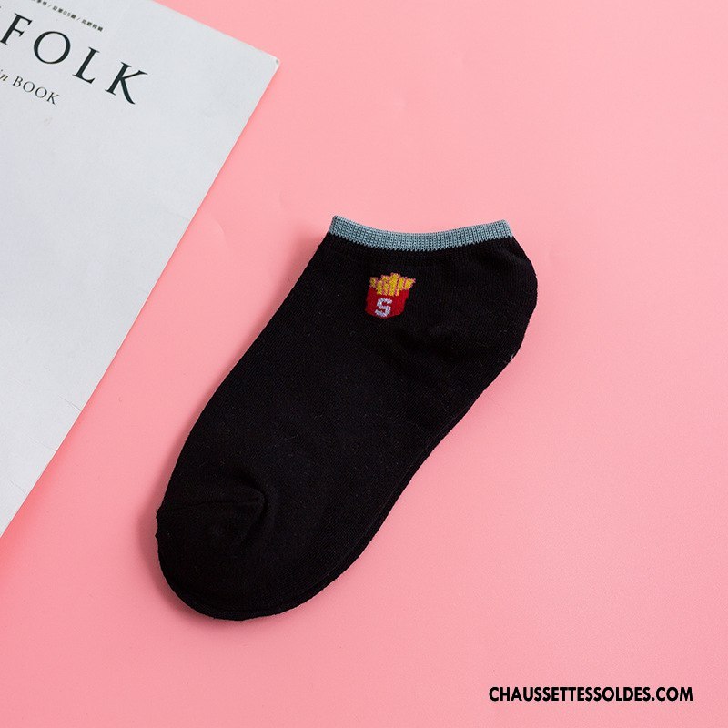 Chaussette Basse Femme Chaussette Basse Coupée Printemps 100% Coton L'automne Simple Dame Violet Clair