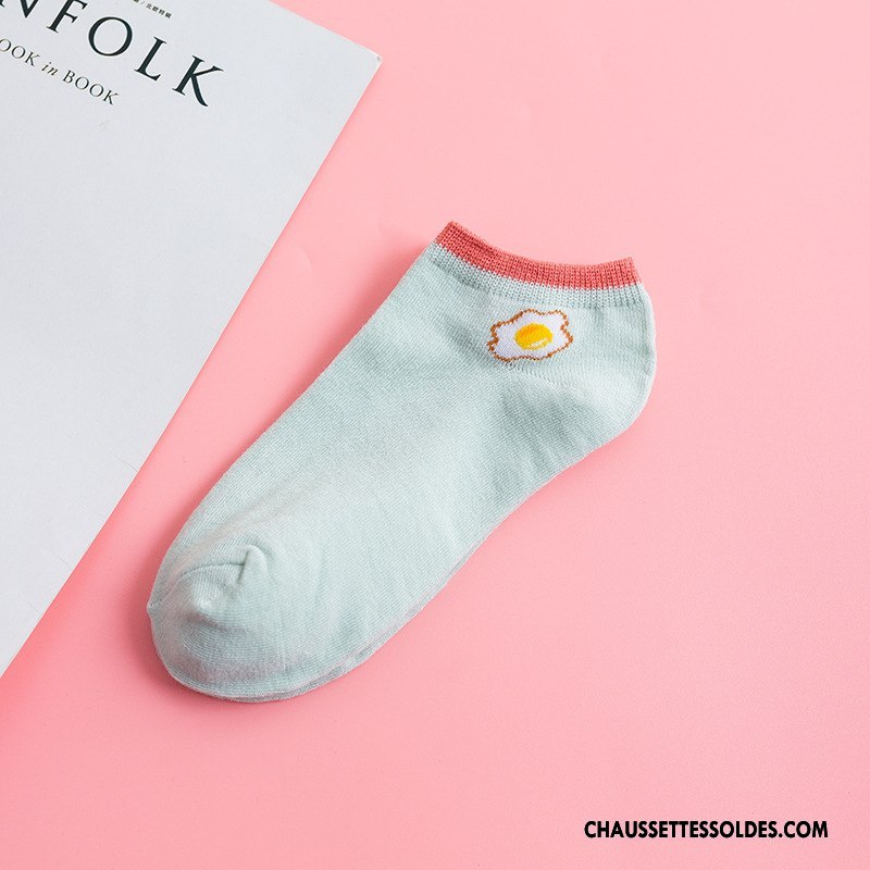 Chaussette Basse Femme Chaussette Basse Coupée Printemps 100% Coton L'automne Simple Dame Violet Clair