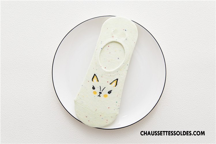 Chaussette Basse Femme Chaussette Basse Coupée Silicone Chaussette Courte Animal 100% Coton Été Rose Clair