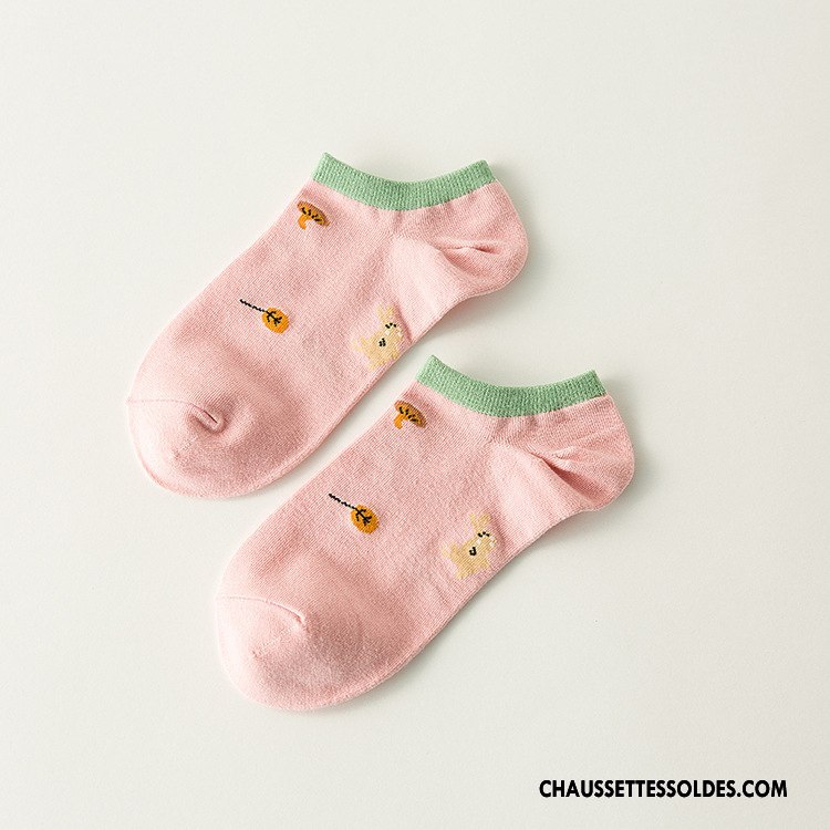 Chaussette Basse Femme Chaussette Courte Casual Dessin Animé Printemps Chaussette Basse Coupée 100% Coton Marron / Brun
