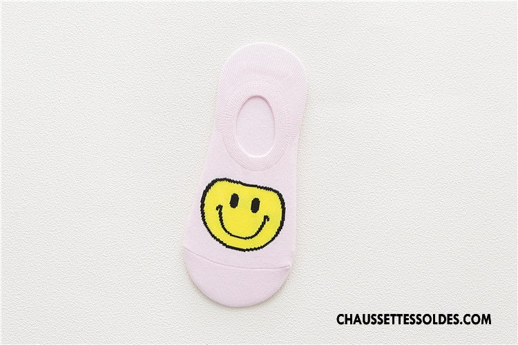 Chaussette Basse Femme Chaussette Courte Printemps Frais Antidérapant Silicone Invisible Rose