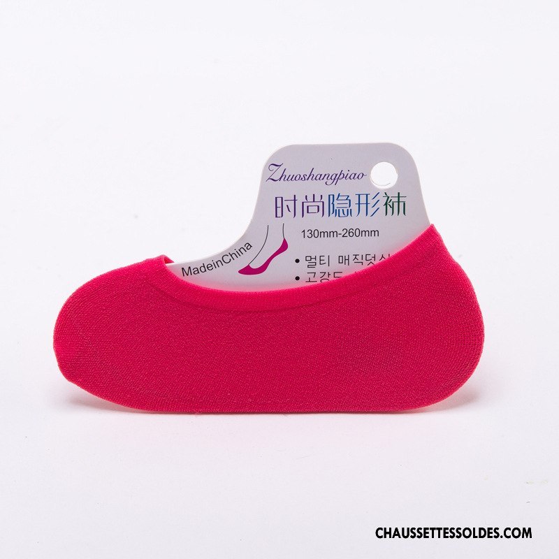 Chaussette Basse Femme Chaussette De Noël Velours Dame Silicone Antidérapant Respirant Couleurs De Bonbons Rose