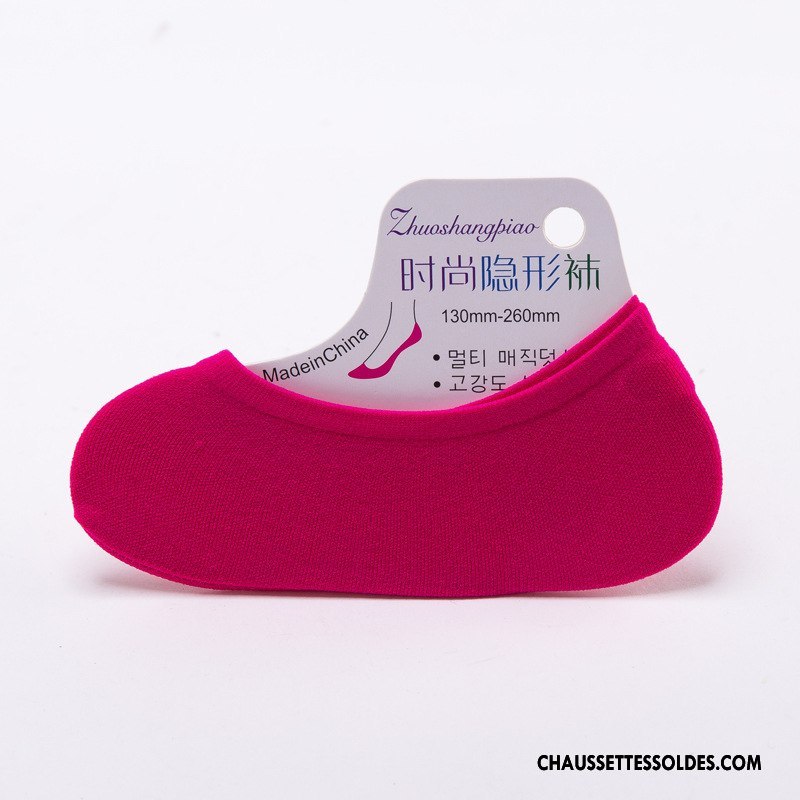 Chaussette Basse Femme Chaussette De Noël Velours Dame Silicone Antidérapant Respirant Couleurs De Bonbons Rose