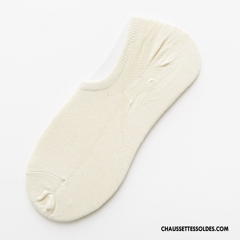 Chaussette Basse Femme Chaussettes En Coton Chaussette Basse Coupée Invisible Matelassé Haute Qualité 100% Coton Pure Blanc