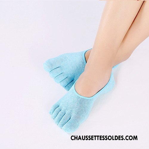 Chaussette Basse Femme Coton Bio Silicone Antidérapant Invisible Le Nouveau Chaussette Basse Coupée Bleu Clair