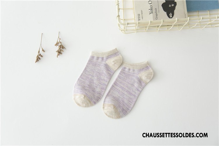 Chaussette Basse Femme Coton Frais Style Chaud Plaine Chaussette Courte Chaussette Basse Coupée Pure Rose