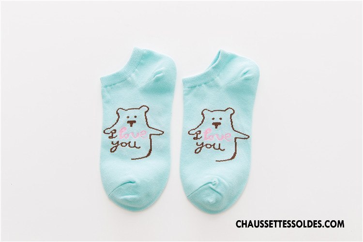 Chaussette Basse Femme Coton Le Nouveau Dessin Animé Chaussette Courte 100% Coton Chaussette Basse Coupée Jaune