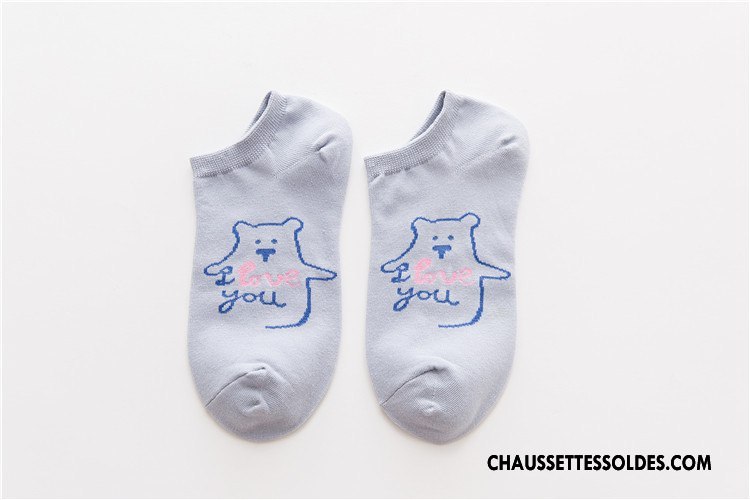 Chaussette Basse Femme Coton Le Nouveau Dessin Animé Chaussette Courte 100% Coton Chaussette Basse Coupée Jaune