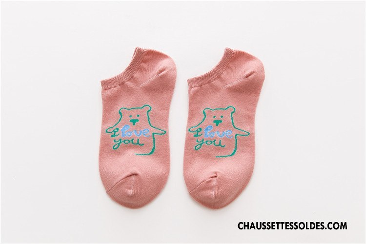 Chaussette Basse Femme Coton Le Nouveau Dessin Animé Chaussette Courte 100% Coton Chaussette Basse Coupée Jaune