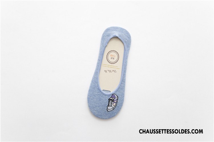 Chaussette Basse Femme Coton Silicone Le Nouveau Invisible Printemps Été Violet Clair