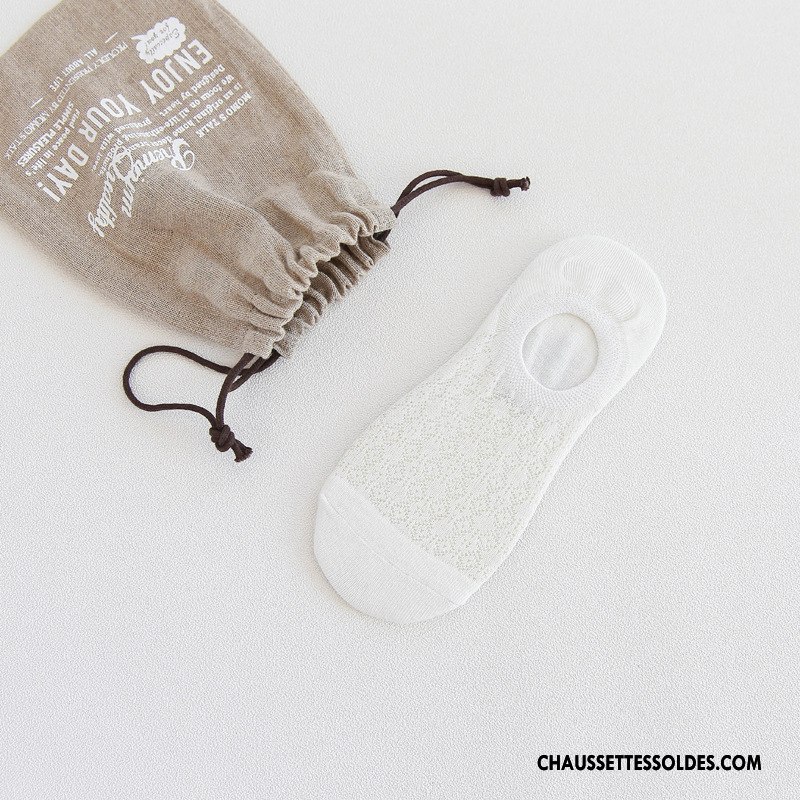 Chaussette Basse Femme Creux Guipure Chaussette Basse Coupée Dame Été Matelassé En Maille Gris