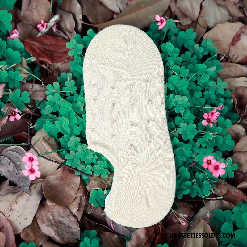 Chaussette Basse Femme Dame Beige Chaussette Basse Coupée Été Invisible Coton Bio Couleurs De Bonbons Clair