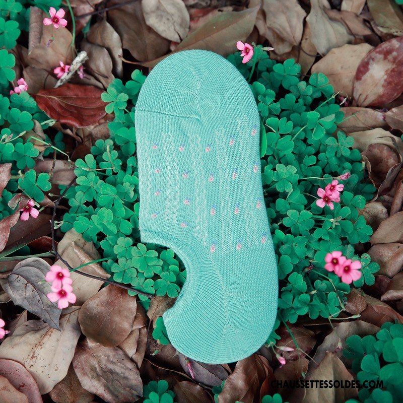 Chaussette Basse Femme Dame Beige Chaussette Basse Coupée Été Invisible Coton Bio Couleurs De Bonbons Clair