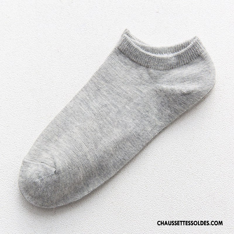 Chaussette Basse Femme Dame Chaussette Courte Charmant Été Antidérapant Chaussettes En Coton Pure Gris Clair