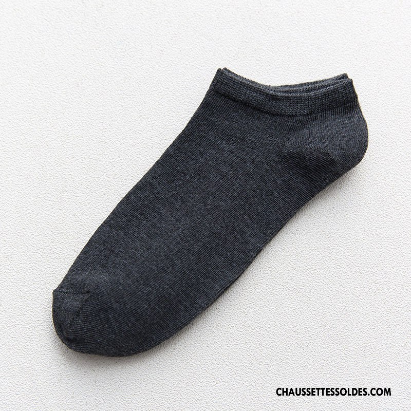 Chaussette Basse Femme Dame Chaussette Courte Charmant Été Antidérapant Chaussettes En Coton Pure Gris Clair