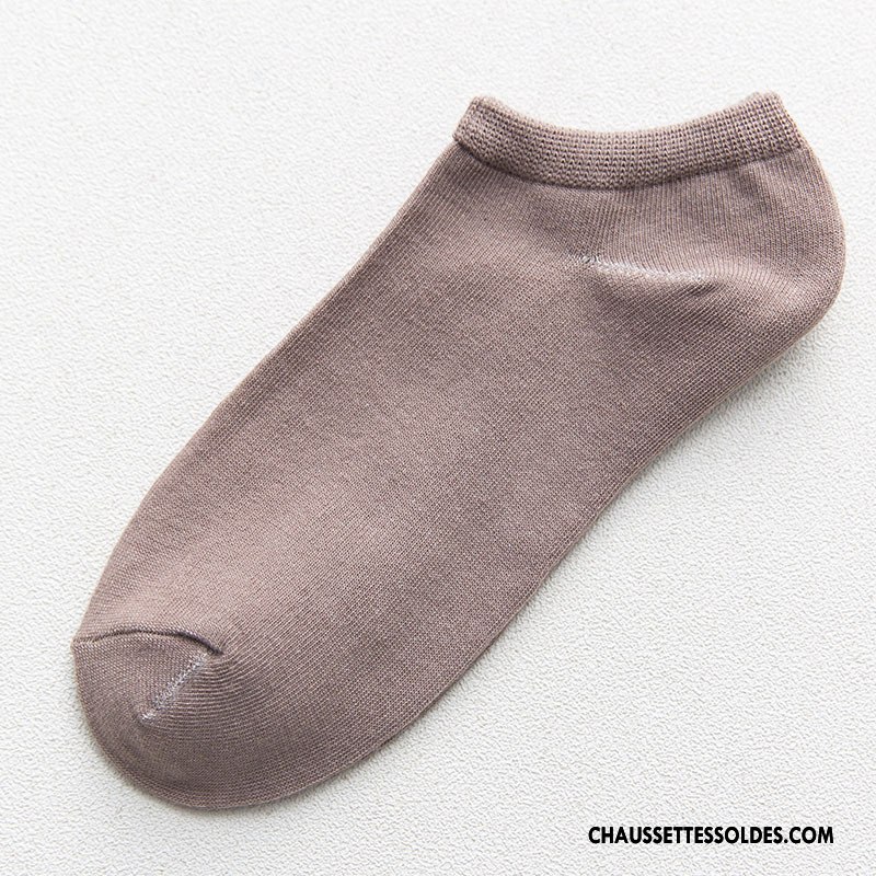 Chaussette Basse Femme Dame Chaussette Courte Charmant Été Antidérapant Chaussettes En Coton Pure Gris Clair
