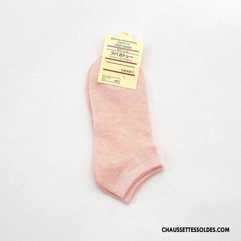 Chaussette Basse Femme Dame Chaussette Courte Été 100% Coton Printemps Le Nouveau Couleurs De Bonbons Pure Rose Clair