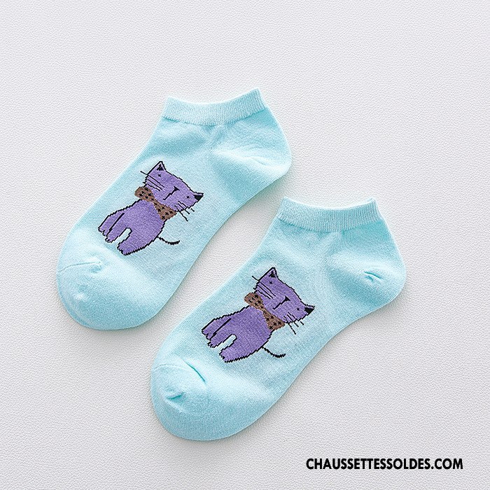 Chaussette Basse Femme Dame Le Nouveau 100% Coton Chaussette Basse Coupée Dessin Animé Courte Couleurs De Bonbons Rose