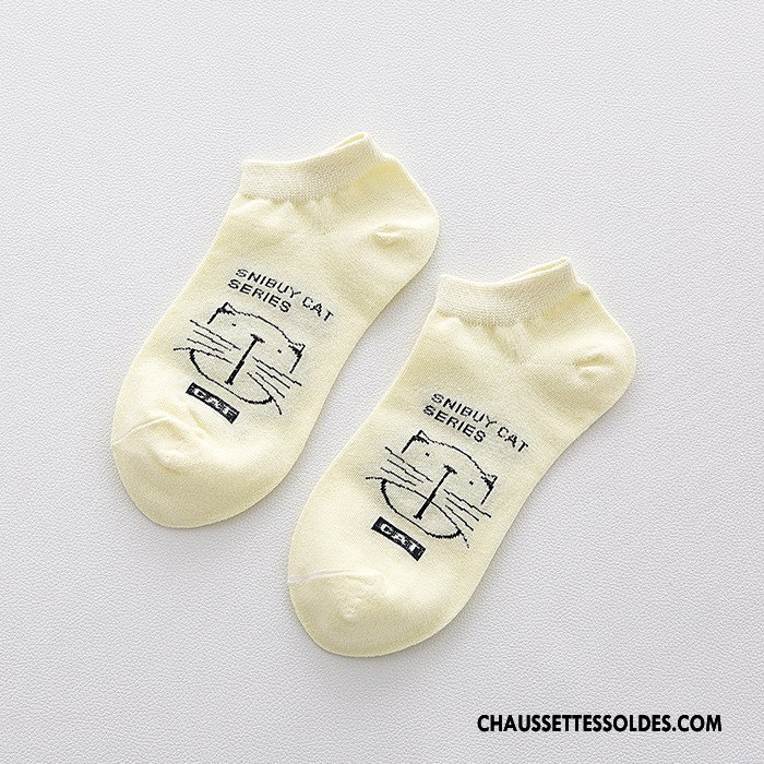 Chaussette Basse Femme Dame Le Nouveau 100% Coton Chaussette Basse Coupée Dessin Animé Courte Couleurs De Bonbons Rose