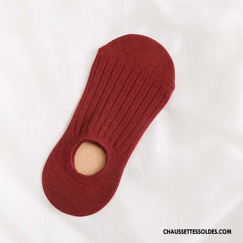 Chaussette Basse Femme Dame Matelassé Antidérapant Nouvelles Arrivées Fleurs Invisible Pure Marron / Brun Clair