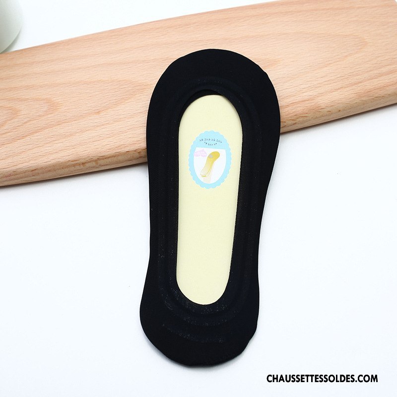 Chaussette Basse Femme Dame Matelassé Printemps Silicone Antidérapant Chaussette Basse Coupée Pure Blanc Clair