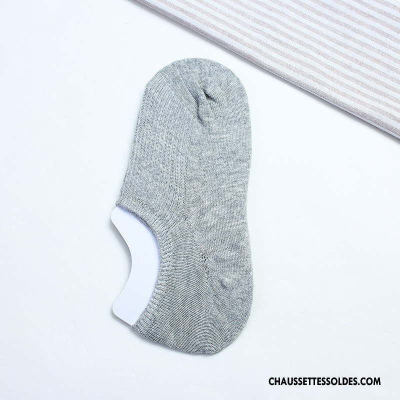 Chaussette Basse Femme Dame Printemps Chaussette Basse Coupée Invisible Le Nouveau Été Couleurs De Bonbons Pure Gris