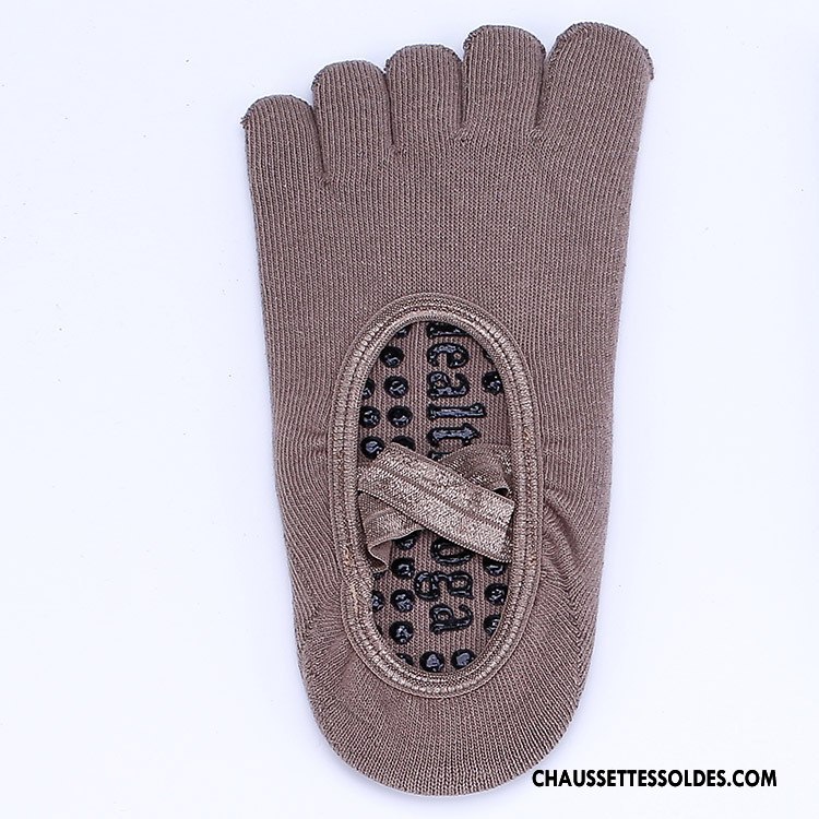 Chaussette Basse Femme Danse Antidérapant Cinq Doigts Métier Traverser Yoga Noir