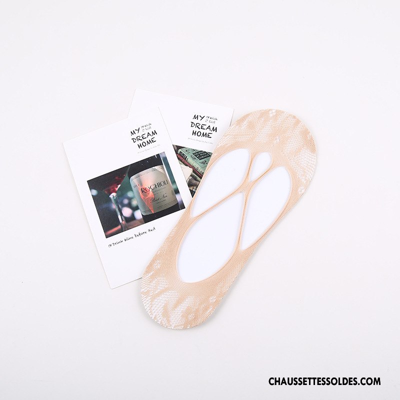 Chaussette Basse Femme Dentelle Invisible Engrener Tendance Dame Nouvelles Arrivées Noir Clair