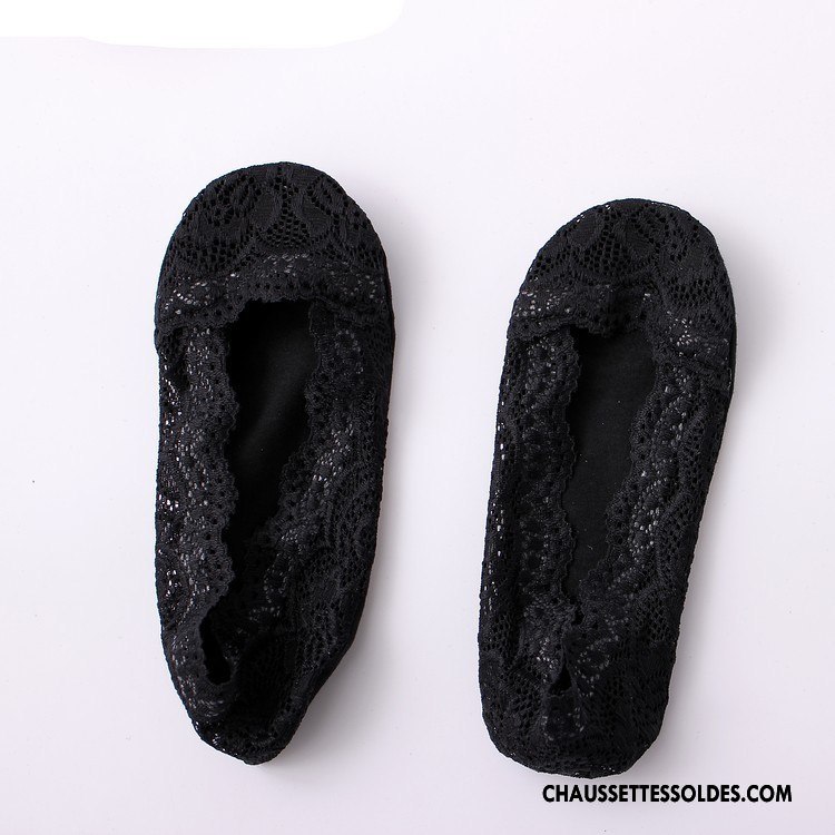 Chaussette Basse Femme Dentelle Silicone Anti-off Engrener Invisible Chaussette Basse Coupée