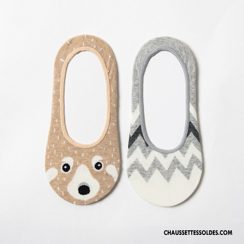 Chaussette Basse Femme Dessin Animé 100% Coton Nouvelles Arrivées Rétro Invisible Dame Bleu
