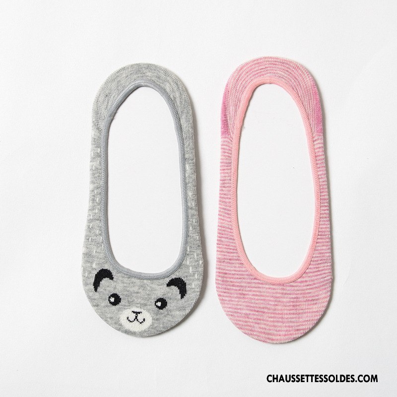 Chaussette Basse Femme Dessin Animé 100% Coton Nouvelles Arrivées Rétro Invisible Dame Bleu