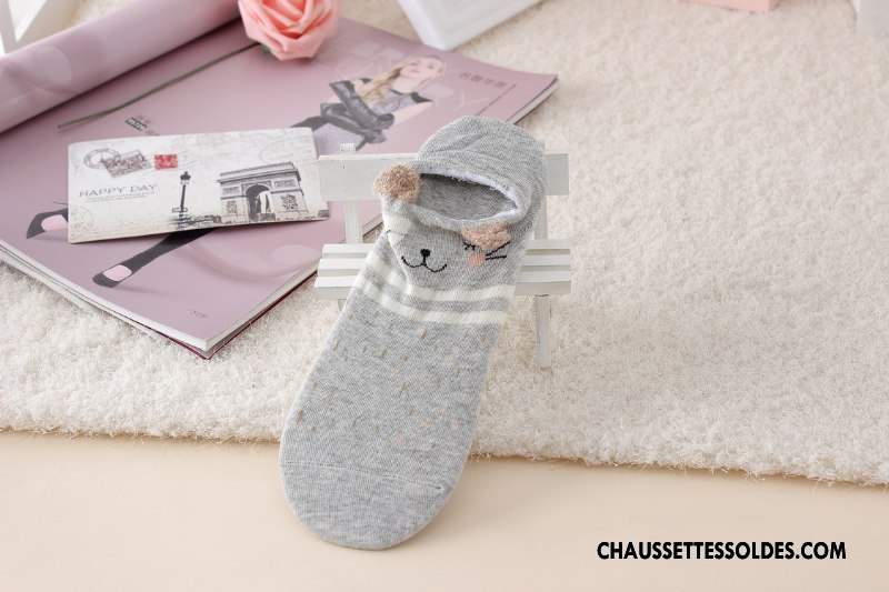 Chaussette Basse Femme Dessin Animé Chaussettes En Coton Charmant Ultra Chaussette Basse Coupée Dimensionnel Bleu