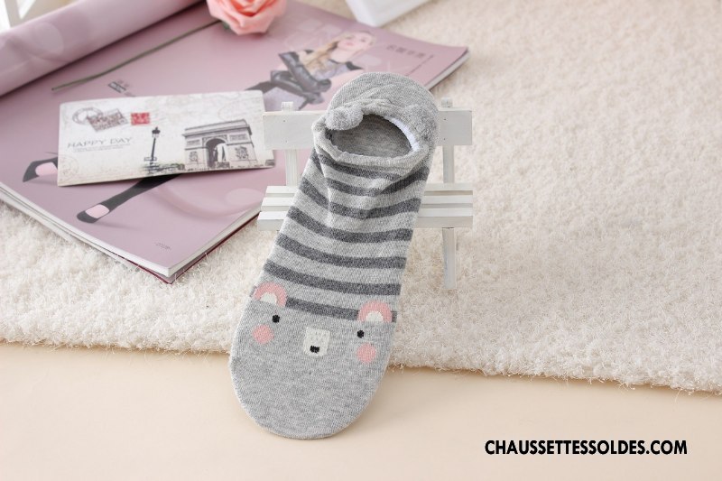 Chaussette Basse Femme Dessin Animé Chaussettes En Coton Charmant Ultra Chaussette Basse Coupée Dimensionnel Bleu
