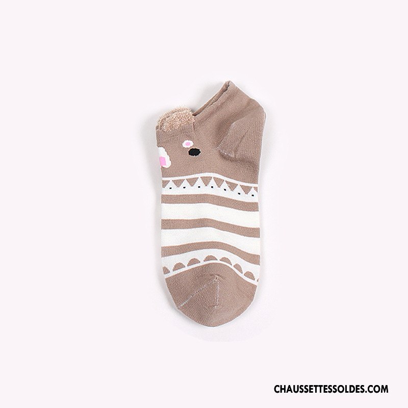 Chaussette Basse Femme Dessin Animé Chaussettes En Coton Dimensionnel Dame Matelassé Bleu