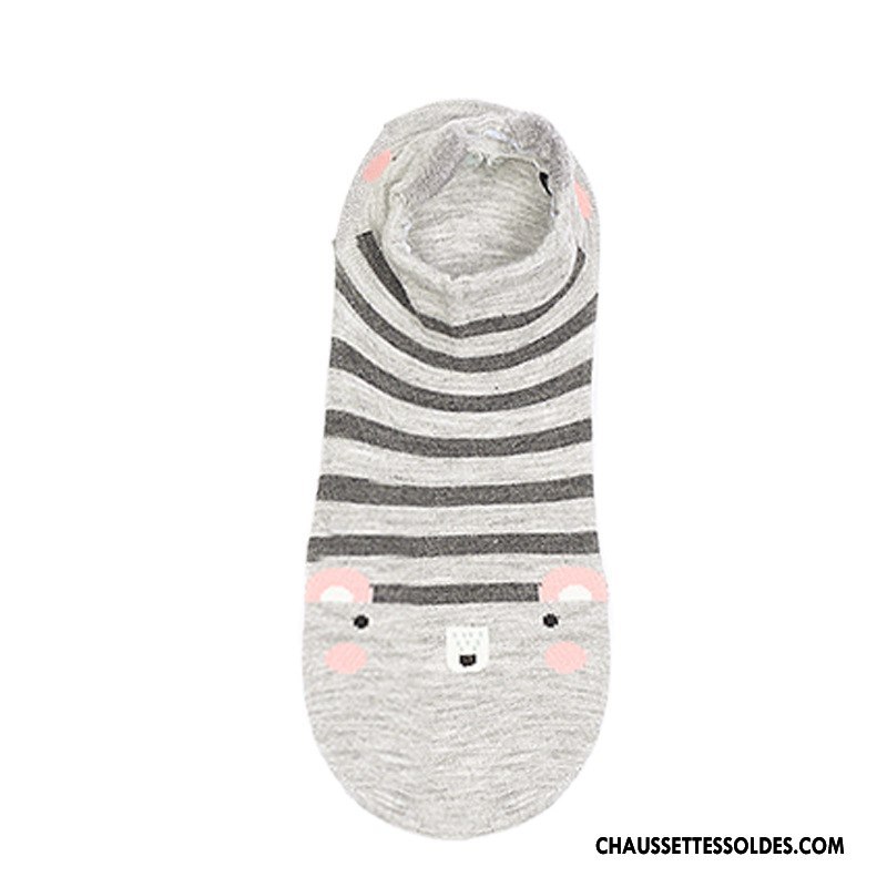 Chaussette Basse Femme Dessin Animé Chaussettes En Coton Dimensionnel Dame Matelassé Bleu