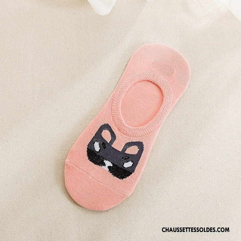 Chaussette Basse Femme Dessin Animé Invisible 100% Coton Le Nouveau Animal Printemps Bleu