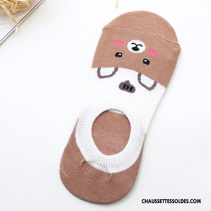 Chaussette Basse Femme Dessin Animé Le Nouveau Animal Invisible Casual Silicone Gris