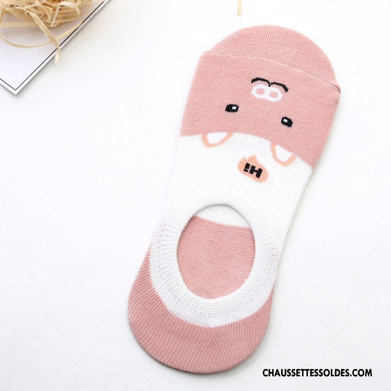 Chaussette Basse Femme Dessin Animé Le Nouveau Animal Invisible Casual Silicone Gris