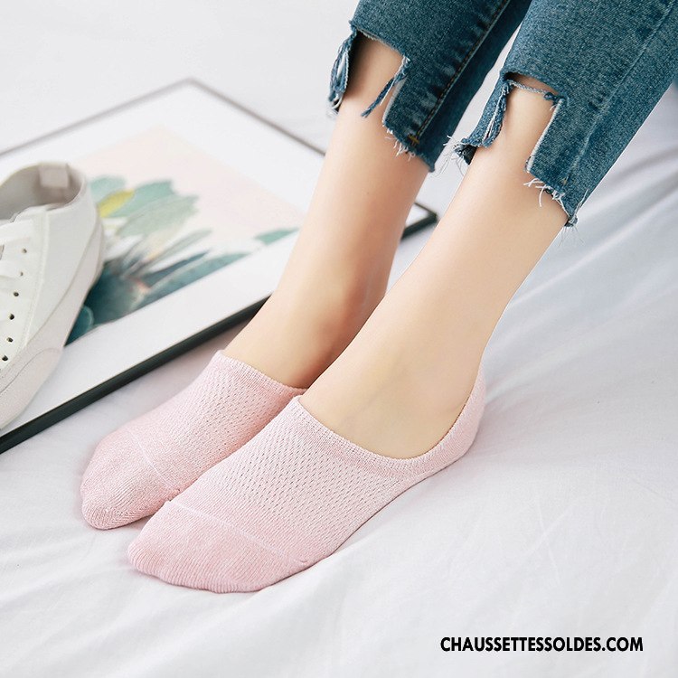 Chaussette Basse Femme Engrener Antidérapant Invisible Été Silicone Tous Les Assortis Pure Bleu Clair