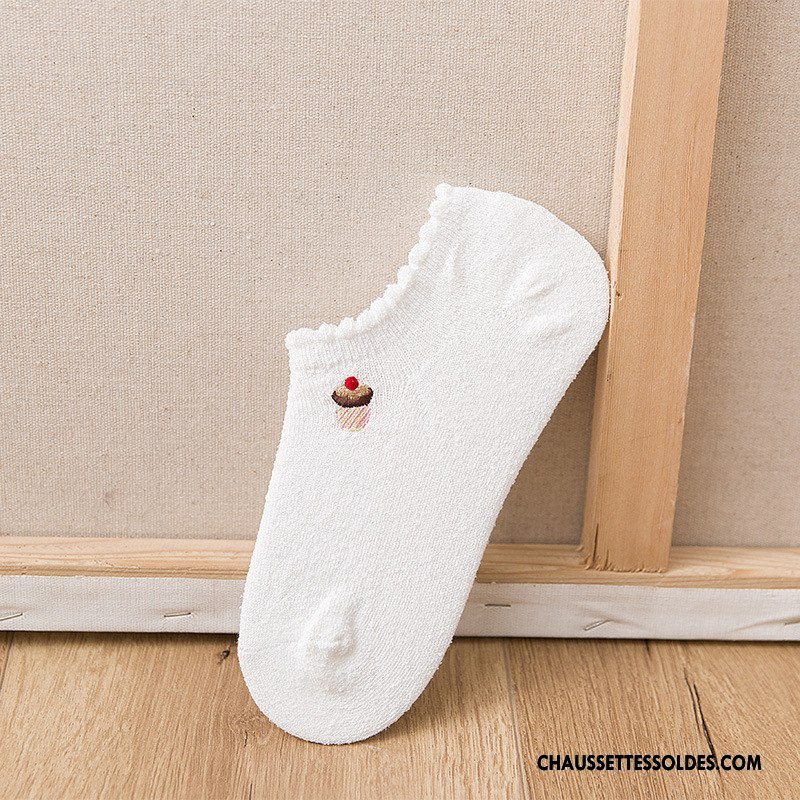 Chaussette Basse Femme Frais Dame Brodé Yarn Dessin Animé Nouvelles Arrivées Rose Clair