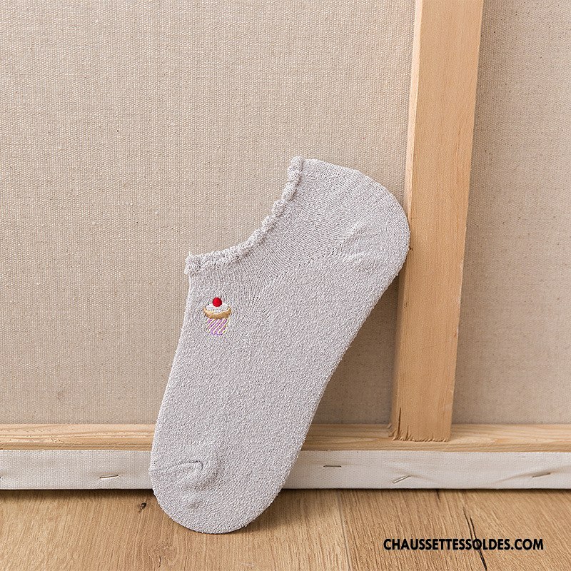 Chaussette Basse Femme Frais Dame Brodé Yarn Dessin Animé Nouvelles Arrivées Rose Clair